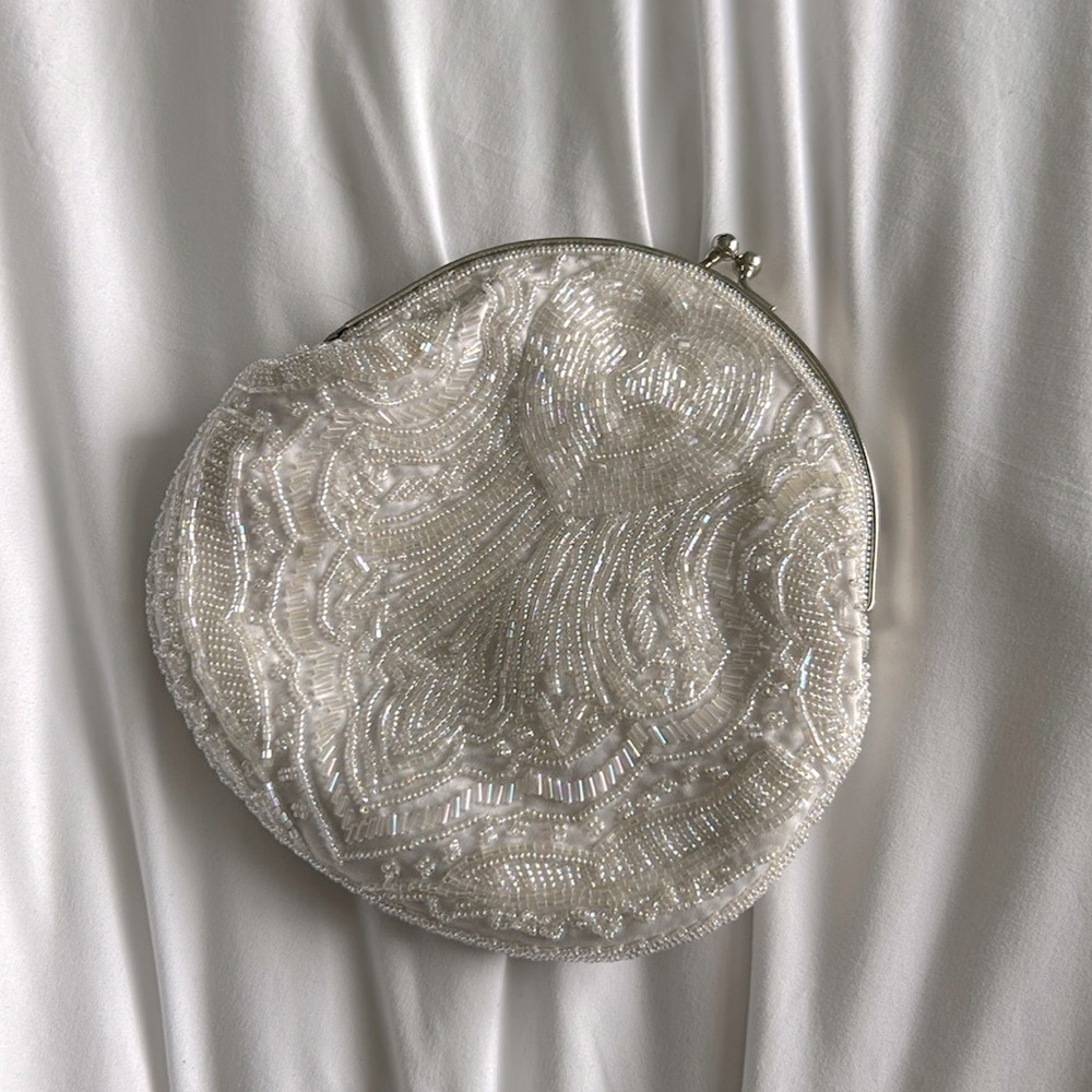 Carla Marchi White Beaded Purse